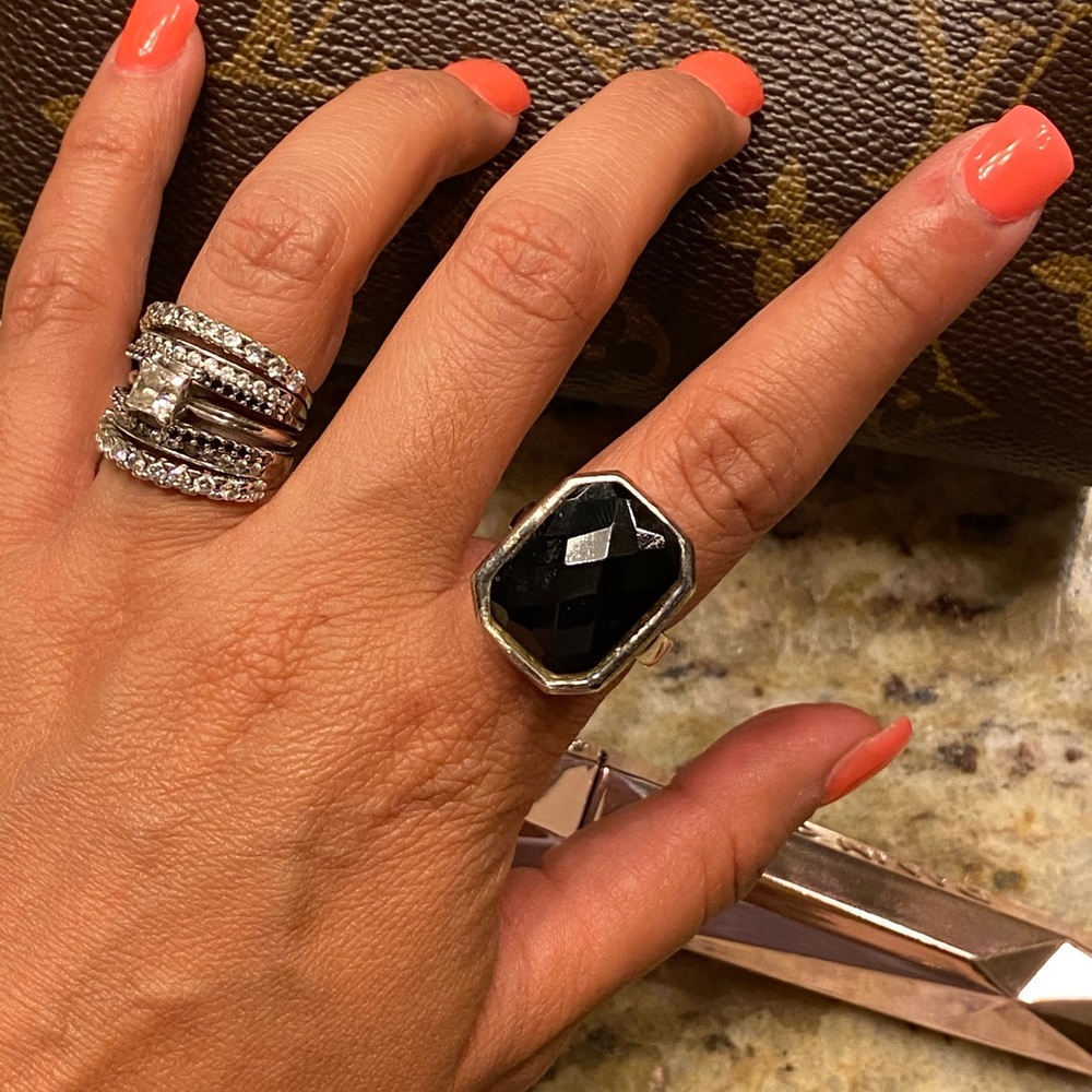 Barse Sterling Black Onyx Statement Ring